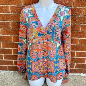 Gimmicks by BKE Paisley Blouse